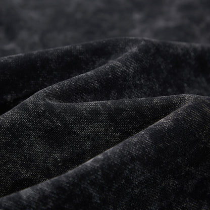 Close-up of black cotton fleece interior texture on SXDGXDS hoodie.