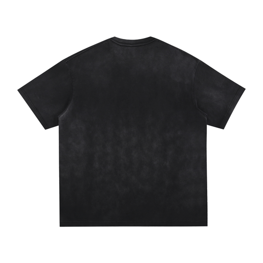 Black t-shirt on a white background
