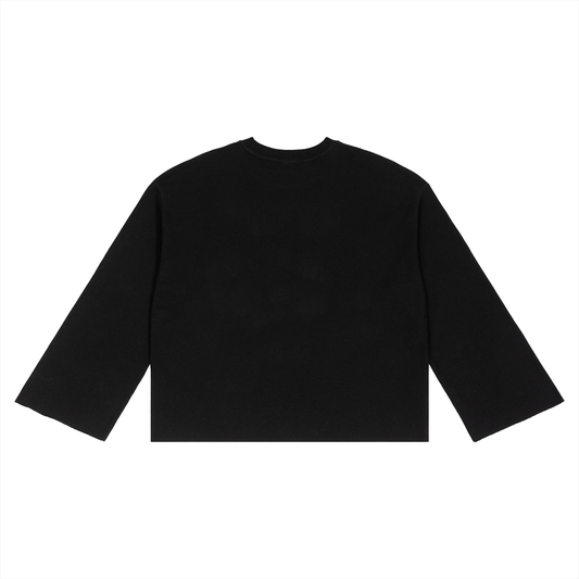 Black long-sleeve shirt on a white background